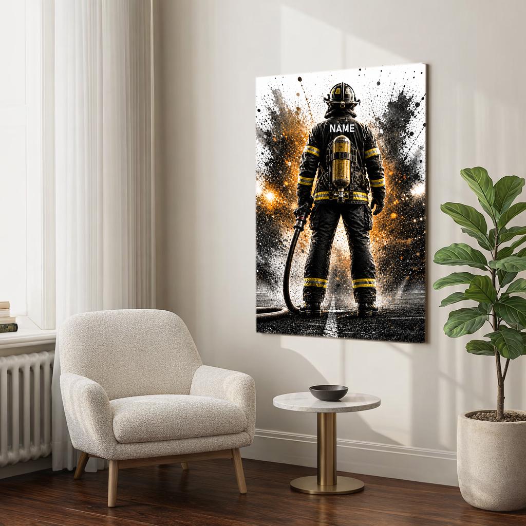 Custom Firefighter Poster With Name - Personalized Fireman Wall Art ...