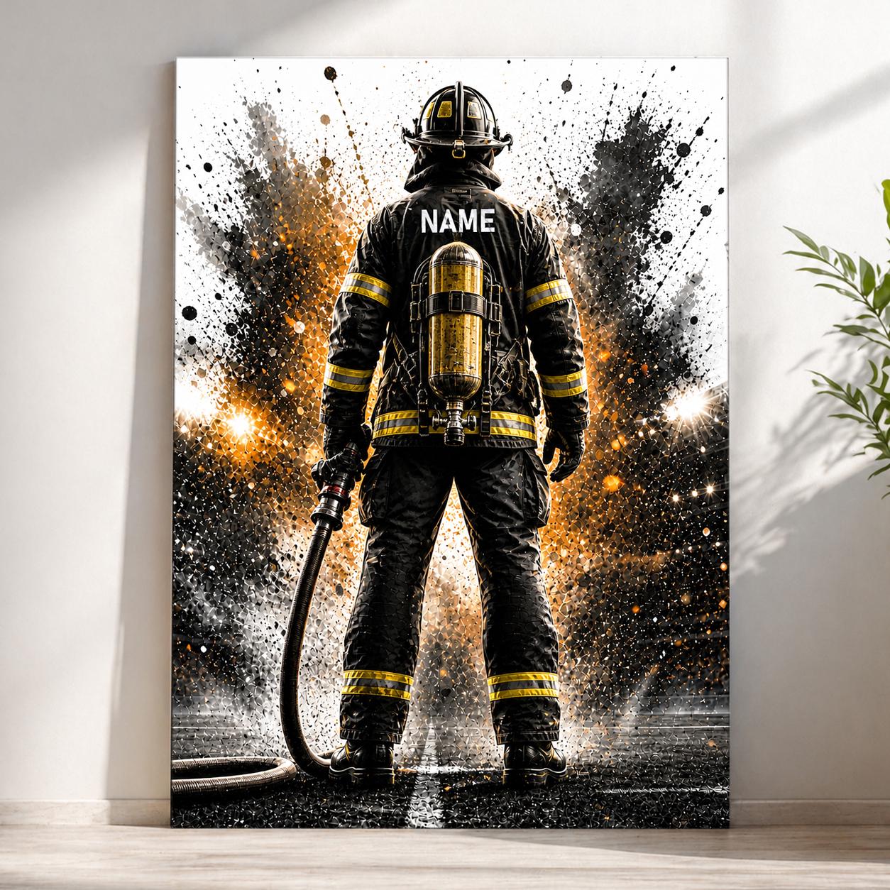 Custom Firefighter Poster With Name - Personalized Fireman Wall Art ...