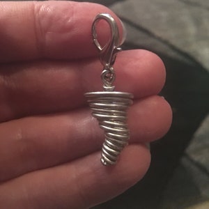 Tornado Zipperpull, Storm Chaser, Tornado Charm, Tornado, Twister Zipper, Twisters, Stocking Stuffers. Intricate Wire Designs