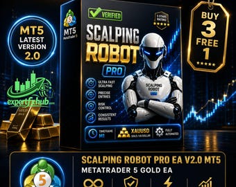 v2.0 Scalping Roboter Pro MT5 Gold EA Metatrader MQL5 MT5 Expert Adviser Unlimited, Forex Gold Algo Trading Bot, Ftmo Prop Firm Challenge