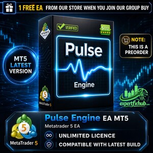 v1.8 Pulse Engine EA Metatrader MQL5 MT5 Expert Advisor illimité, bot de trading Forex Gold XAUUSD Algo, défi de l'entreprise ftmo prop