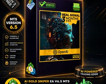 v6.5 AI Gold Sniper MT5 EA Roboter Metatrader MT5 Expert Adviser unbegrenzt, Forex Algo Trading Bot, Ftmo Prop Firm Challenge