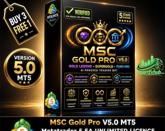 v5.0 MSC Gold Pro EA Gold EA Metatrader MQL5 MT5 Expert Adviser unbegrenzt, Forex Gold Algo Trading Bot, Ftmo Prop Firm Challenge