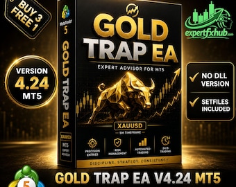 v4.24 Gold Trap EA MT5 Metatrader MQL5 MT5 Expert Adviser unbegrenzt, Forex Gold Algo Trading Bot, Ftmo Prop Firm Challenge, Gold Scalper