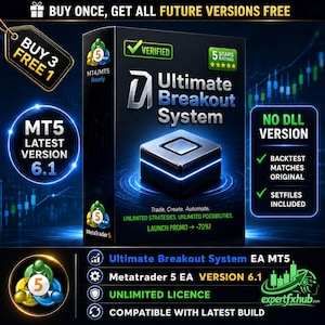 v6.1 Ultimatives Ausbruchsystem EA Gold Roboter Metatrader MT5 Expert Adviser unbegrenzt, Forex Algo Trading Bot, Ftmo Prop Firm Challenge