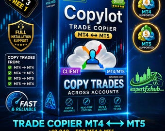 MT4 + MT5 Trade Copier Bot Metatrader 4 und 5 MQL4 MQL5 Expert Adviser Unlimited, Forex Algo Trading Bot, Ftmo Prop Firm Challenge