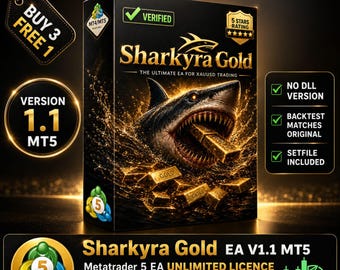 v1.1 Sharkyra Gold EA Metatrader MQL5 MT5 Expert Adviser unbegrenzt, Forex Gold XAUUSD Algo Trading Bot, Ftmo Prop Firm Challenge