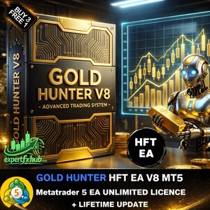 v8.0 Gold Hunter EA HFT Robot Metatrader MT5 Expert Advisor illimité, bot de trading forex Algo, défi entreprise ftmo prop
