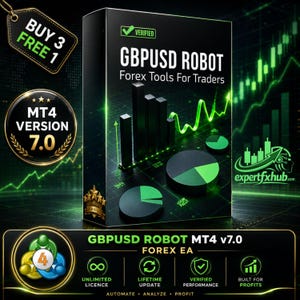 Robot MT4 EA v7.0 GBPUSD pour Metatrader MQL4 Expert Advisor illimité, bot de trading Forex Algo, défi entreprise ftmo prop