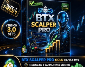 v3.0 BTX Scalper Pro EA Metatrader MQL5 MT5 Expert Adviser Unlimited, Forex Gold XAUUSD Algo Trading Bot, Ftmo Prop Firm Challenge