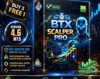 v4.6 BTX Scalper Pro EA Metatrader MQL5 MT5 Expert Adviser Unlimited, Forex Gold XAUUSD Algo Trading Bot, Ftmo Prop Firm Challenge