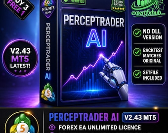 v2.43 Perzeptrader AI MT5 EA Roboter Metatrader MT5 Expert Adviser Unlimited, Forex Algo Trading Bot, Ftmo Prop Firm Challenge