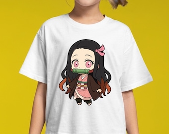 Nezuko Kamado Chibi SVG, Demon Slayer png anime digitale download, kawaii anime sublimatie ontwerp, schattige chibi stickerbestand voor T-shirt