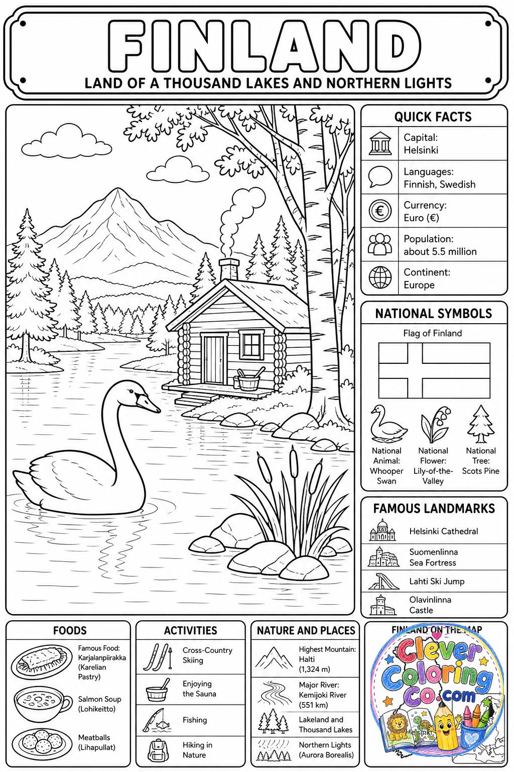 Fun Facts & Colouring - Countries of Europe ( 47 Pages ) - Etsy