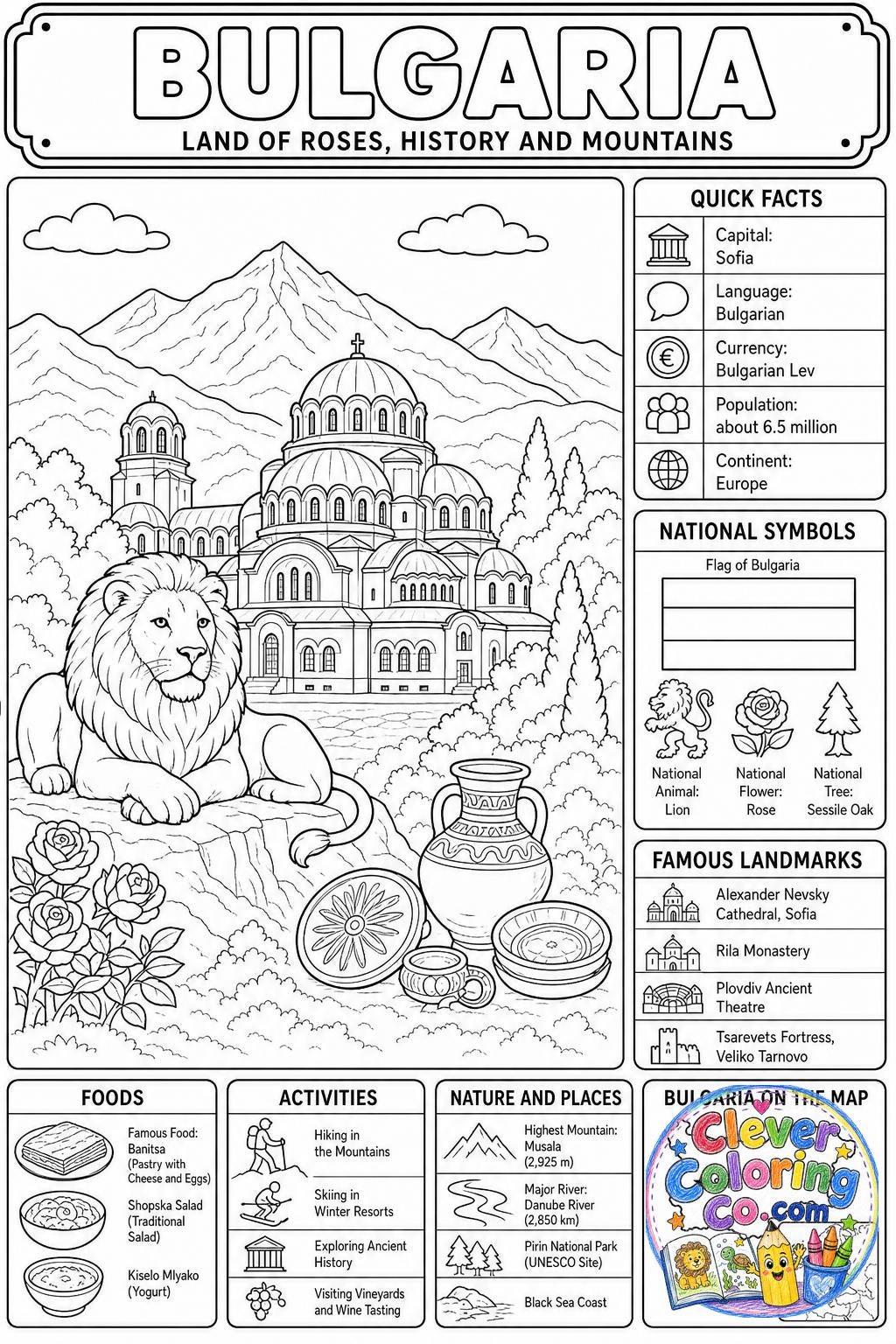 Fun Facts & Colouring - Countries of Europe ( 47 Pages ) - Etsy