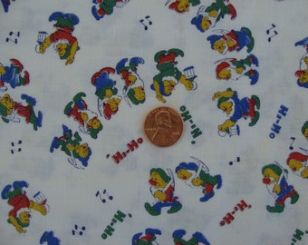 Vintage children's Novelty Fabric - Seven Dwarves Enano Disney Snow White