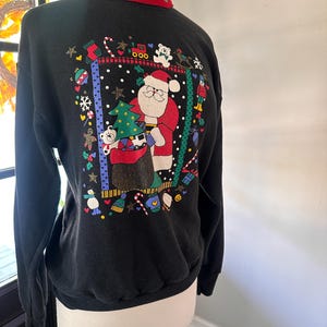 Vintage 1990s Gopher Sport Ugly Christmas Sweater/Sweatshirt Mock Turtleneck - Medium