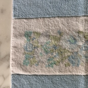 Vintage Blue and White Lady Pepperell Floral Hand Towel