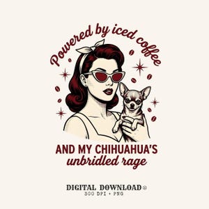Lady Chihuahua PNG Dog Java Gift Sketch Digital Download Chihuahua Printable Dog Fan Puppy PNG Coffee Graphic Line Art Roasted Coffee