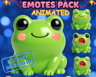 Emote animata kawaii rana verde webm apng gif avviso streaming per twitch discord vtuber
