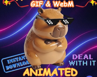 Animazione gif meme thug life del capibara, avviso di streaming per Twitch, Discord e vtuber