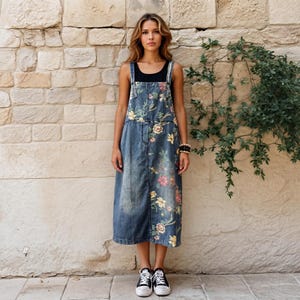 Denim Dungaree Dress - Etsy