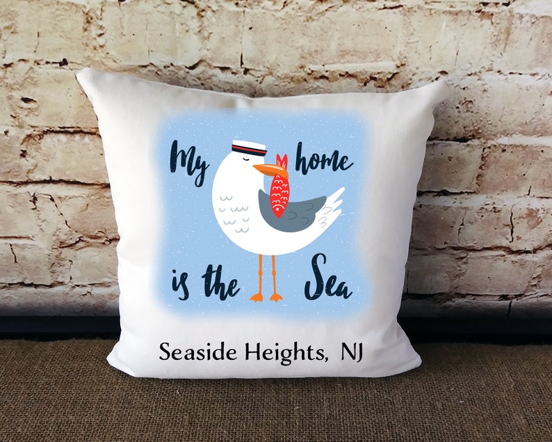 Beach Pillow Personalized Beach Decor Nautical Pillow Etsy