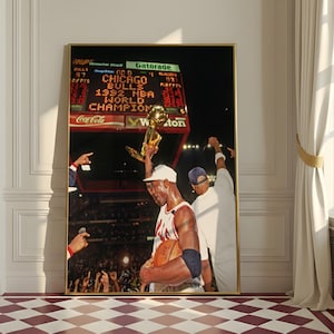 Michael Jordan 1992 NBA Championship Poster – Chicago Bulls Vintage Basketball Print image 4
