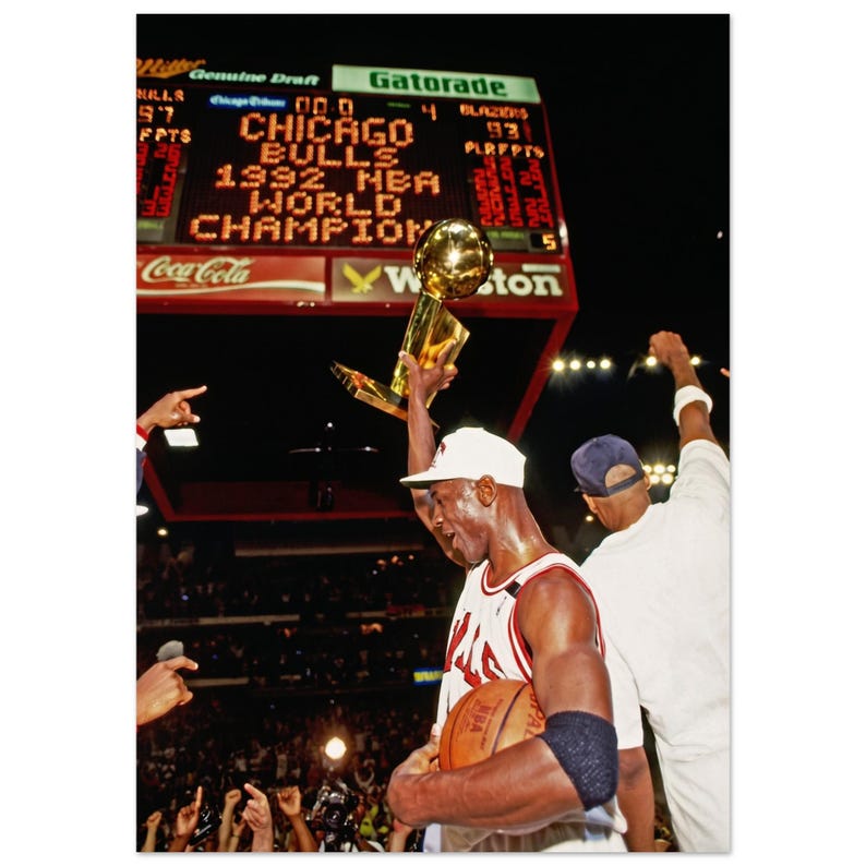 Michael Jordan 1992 NBA Championship Poster – Chicago Bulls Vintage Basketball Print image 2