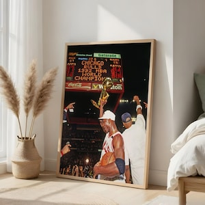 Michael Jordan 1992 NBA Championship Poster – Chicago Bulls Vintage Basketball Print image 3