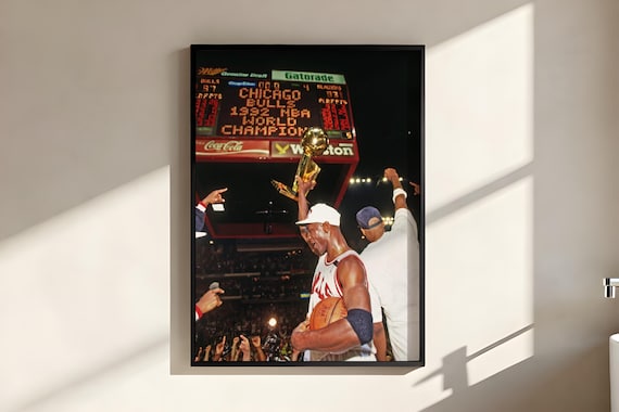 Michael Jordan 1992 NBA Championship Poster – Chicago Bulls Vintage Basketball Print