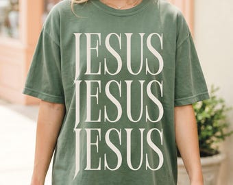 Jesus Shirt Women, Christian Shirt, Comfort Colors 1717 Tee, Oversized Faith Shirt, Christian Gift for Her
