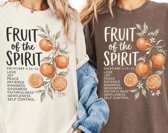 Fruit of the Spirit Shirt, Galatians 5:22-23 Shirt, Christian Graphic Tee, Bible Verse Shirt, Comfort Colors Christian Tee