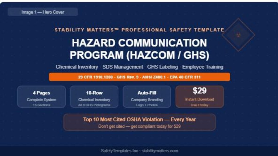 Hazard Communication Program (HAZCOM/GHS) | OSHA Safety Template ...
