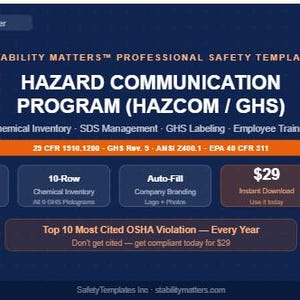 Hazard Communication Program (HAZCOM/GHS) | OSHA Safety Template (Instant Download)