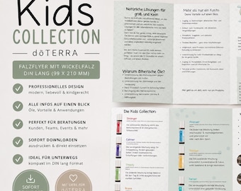 doTERRA Kids Collection Falzflyer PDF | DIN lang Flyer mit 2 Falzen | Professioneller Beratungsflyer | Digital Download
