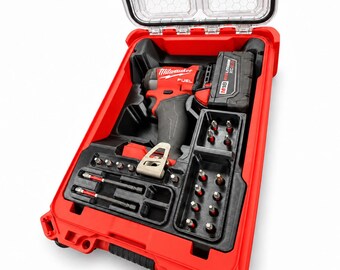 Milwaukee M18 Fuel 1/4 Impact Driver 2953-20 PACKOUT Insert with Bit Storage, 5-Compartment 48-22-8435, Glass Fiber
