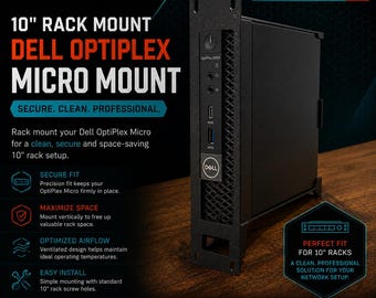 Dell Optiplex Micro 10 inch 1 U Rack Mount (With Keystone Passthrough)
