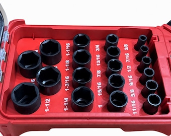Milwaukee 1/2" 19PC Deep SAE Socket Packout Insert Organizer (49-66-7012)