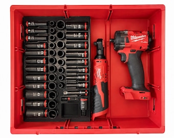 Milwaukee 2/3 Drawer 3/8in 43PC Socket Set Insert Metric and SAE