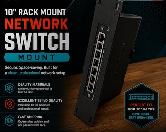 10-Inch Rack mount for Netgear GS308E & GS108 Switches
