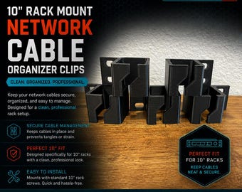 10-Inch Rack Mount Cable Organizer Clips x5