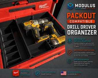Milwaukee 3 - Drawer Packout Dewalt Drill Driver Insert (DCD998 and DCF887)