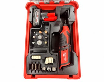 Milwaukee M12 Rotary Tool 2460-20 PACKOUT Insert, Dremel Bit Storage for 5-Compartment 48-22-8435, Glass Fiber 3D Printed