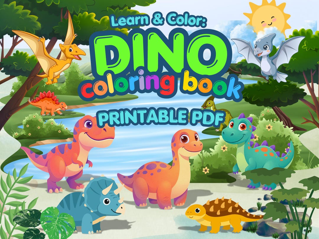 Printable | Dinosaur Coloring Book for Kids | Dino Coloring Pages ...