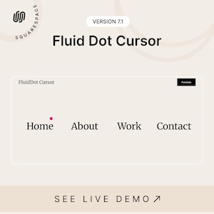 Cursor Fluid Dot / Plugin Squarespace 7.1, Puntero animado