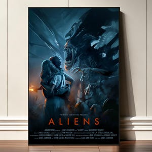 Aliens (1986) Filmaffisch, Heminredning, Canvastavla, Väggkonstdekoration, Presentaffisch
