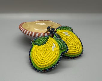 Beaded Lemon Earrings