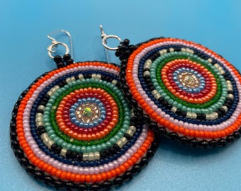 Concentric Circles Rosette Earrings