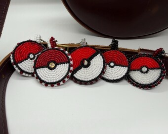 Llavero o dije para bolso con cuentas, Pokeball